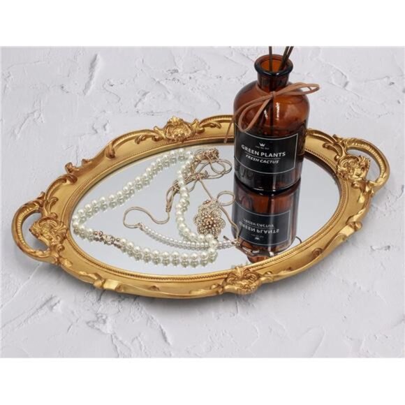 14.5 x 10 inchs Small Oval Antique Decorative Wall Mirror Vintage - Picture 5 of 8